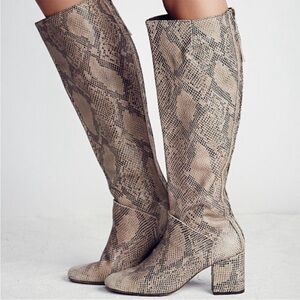 Free People Newcastle Tall Snakeskin Boot